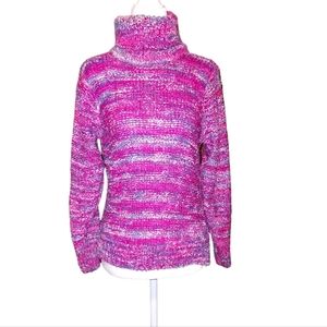 Andrew St John L Sweatshirt Vtg Striped Pink Knot Sweater Sweatshirt Turtleneck.
